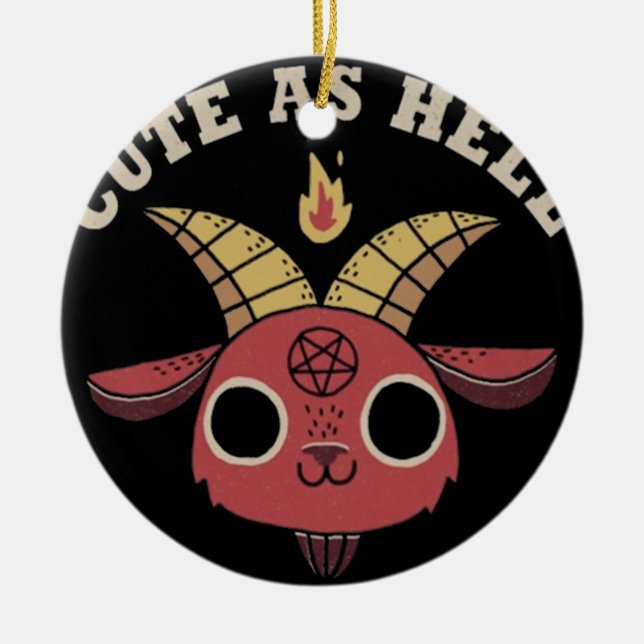 Satan Cute As Hell Ceramic Tree Decoration (Front)