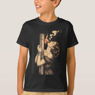 Satan Devil Hell Witch With Flames Cigarette Occul T-Shirt