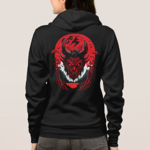 Satan Evil Face Demon Head Graphic Design Hoodie