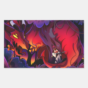 Satan Halloween Slasher   Helluva Boss    Rectangular Sticker