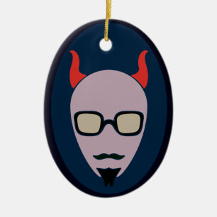 Satan Is A Hipster Ceramic Tree Decoration