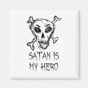 Satan Is My Hero Halloween Costume Word Design Magnet