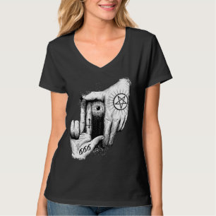 Satan is Watching you 666 Occult Baphomet Goat Sat T-Shirt