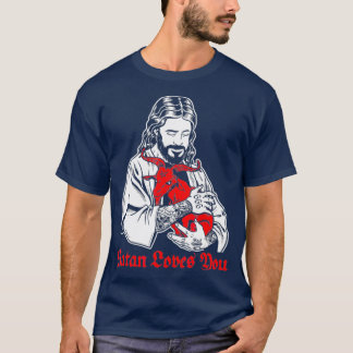 Satan Loves You and Jesus Know it  Baphomet T-Shirt