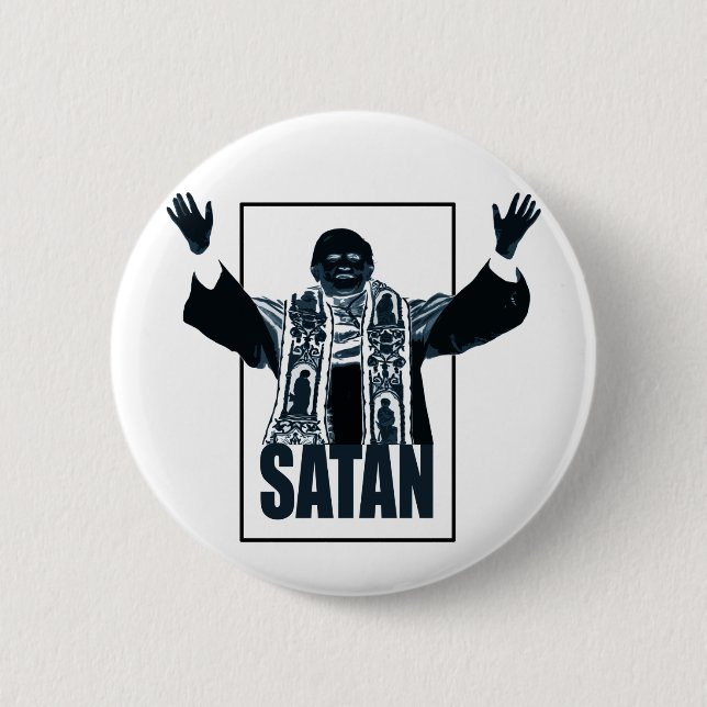 SATAN Pope 6 Cm Round Badge (Front)