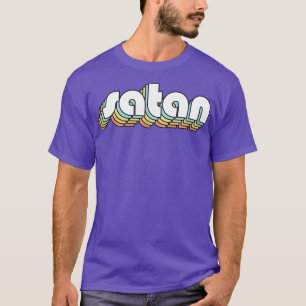 Satan Retro Rainbow Typography Faded Style T-Shirt