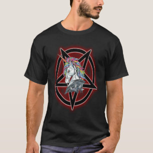 Satan unicorn fun evil unicorn pentagram T-Shirt