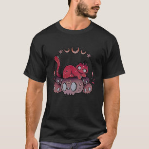 Satanic cat skull moon phases T-Shirt