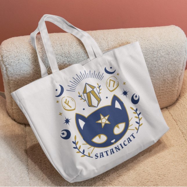 Satanic Cat Witchy Tote Bag (Creator Uploaded)