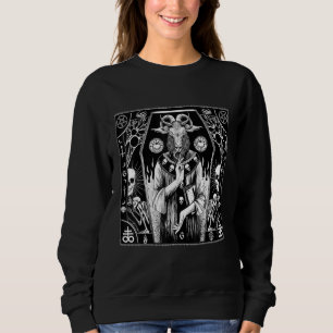 Satanic Dark Evil Pagan Goat 666 Pentagram Baphome Sweatshirt
