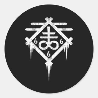 Satanic Leviathan Cross Occult Classic Round Sticker