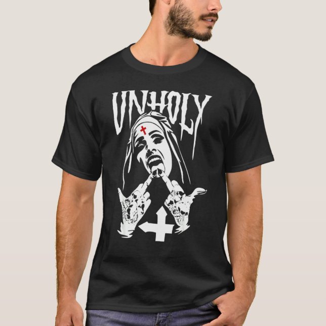 Satanic Nun Tattoos Unholys 1 T-Shirt (Front)