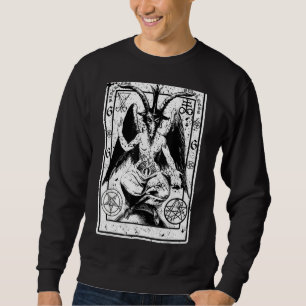 Satanic Occult Baphomet Goat Atheist 666 Biker Met Sweatshirt