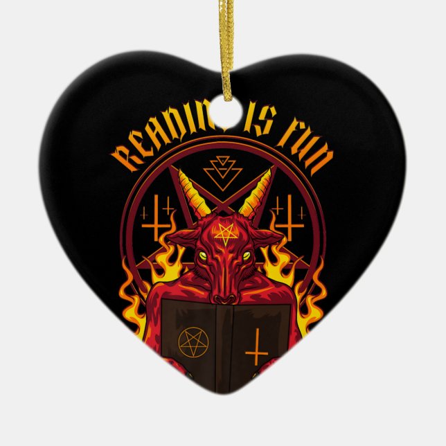 Satanic Pagan Goat Premium Ceramic Tree Decoration (Front)