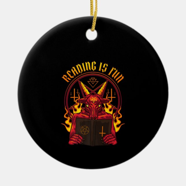 Satanic Pagan Goat Premium Ceramic Tree Decoration (Front)