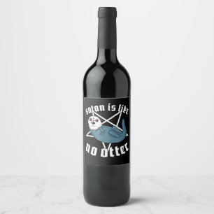 Satanic Pentagram  satan is like no otter Wine Label