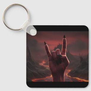 Satanic Salute Key Ring