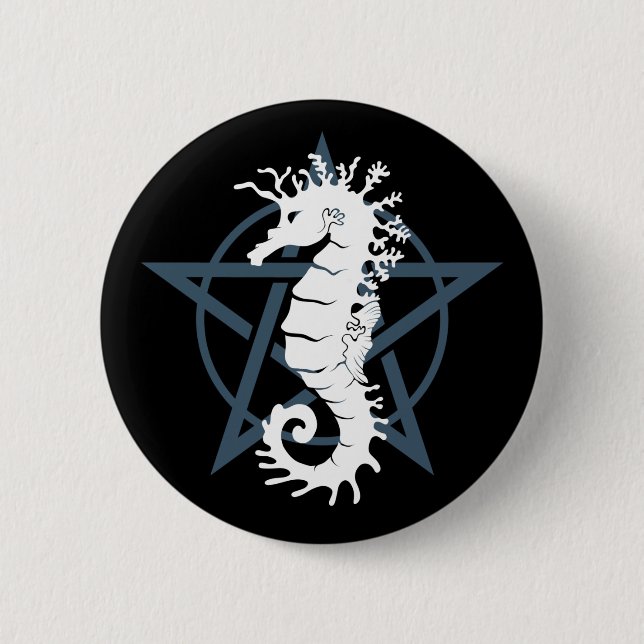 Satanic Seahorse 6 Cm Round Badge (Front)