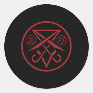 Satanic Sigil Of Lucifer With Pentagram And Leviat Classic Round Sticker