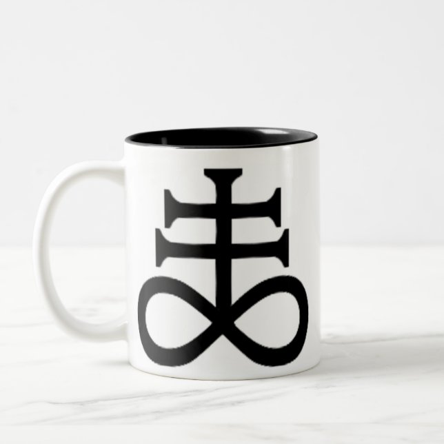 SATAN'S CROSS Two-Tone COFFEE MUG (Left)