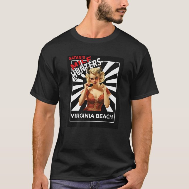 Satans MILF Hunters of VIRGINIA BEACH Retro Devil  T-Shirt (Front)