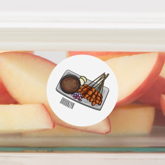 Satay cartoon illustration (Affixed)