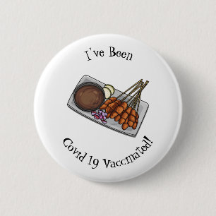 Satay cartoon illustration 6 cm round badge