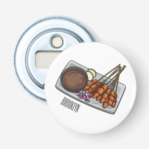 Satay cartoon illustration  bottle opener