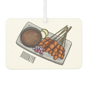 Satay cartoon illustration car air freshener