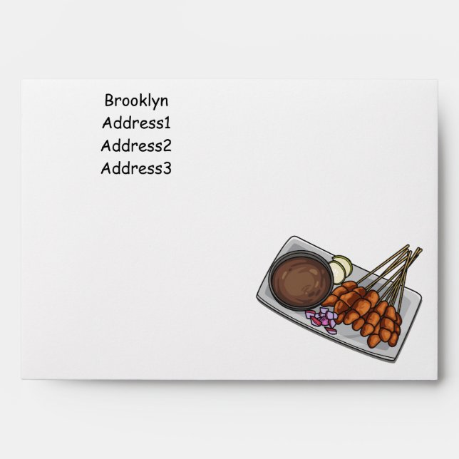 Satay cartoon illustration envelope (Front)