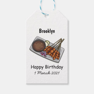 Satay cartoon illustration  gift tags
