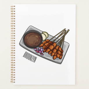 Satay cartoon illustration  planner