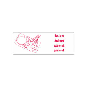 Satay cartoon illustration self-inking stamp