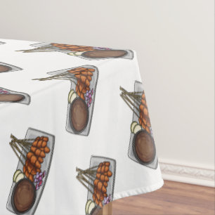 Satay cartoon illustration tablecloth