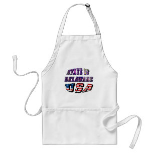 Sate of Delaware Picture and USA Flag Text Standard Apron