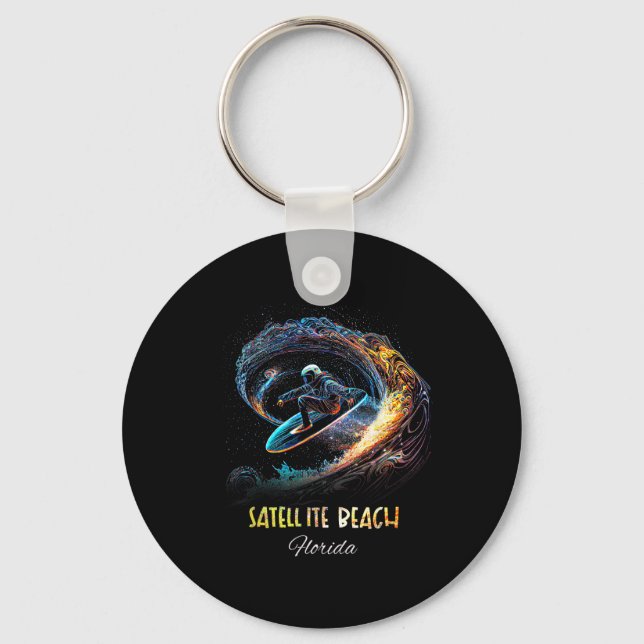 Satellite Beach Florida Surfing Surfboard  Key Ring (Front)