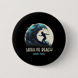 Satellite Beach United States Surfing Surfboard 6 Cm Round Badge