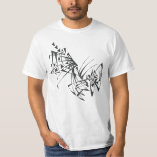 Satellite Black White Abstract Tribal Tattoo Art T-Shirt