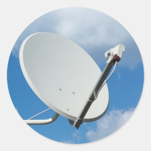 Satellite dish classic round sticker