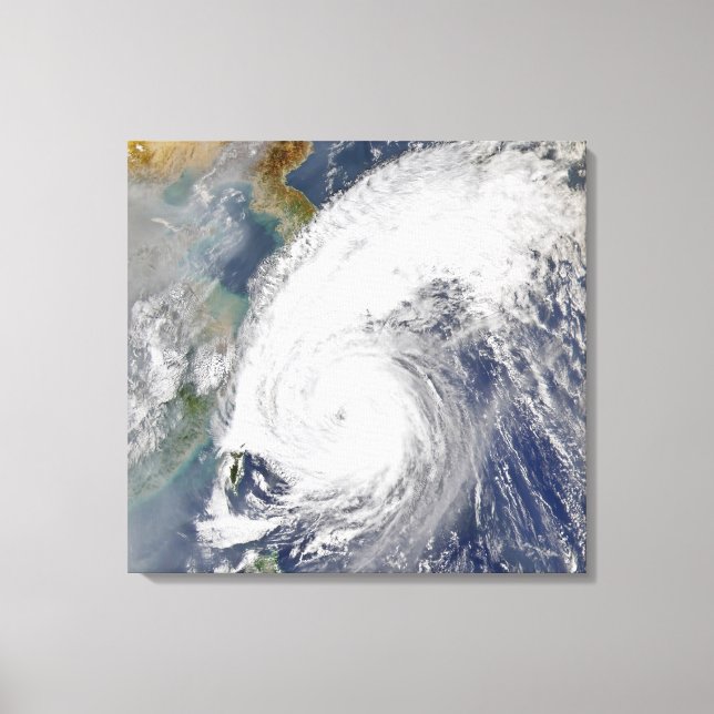 Satellite image of a typhoon canvas print (Front)