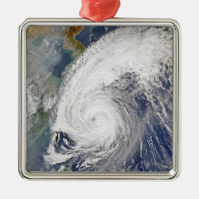 Satellite image of a typhoon metal tree decoration (Front)