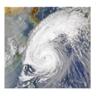 Satellite image of a typhoon photo print