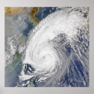 Satellite image of a typhoon poster