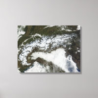 Satellite image of The Alps mountain range