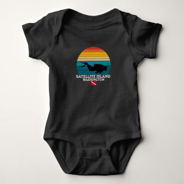 Satellite Island US Island Diving Baby Bodysuit (Front)