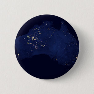 Satellite The Night Lights Of Australia. 6 Cm Round Badge