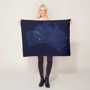 Satellite The Night Lights Of Australia. Fleece Blanket