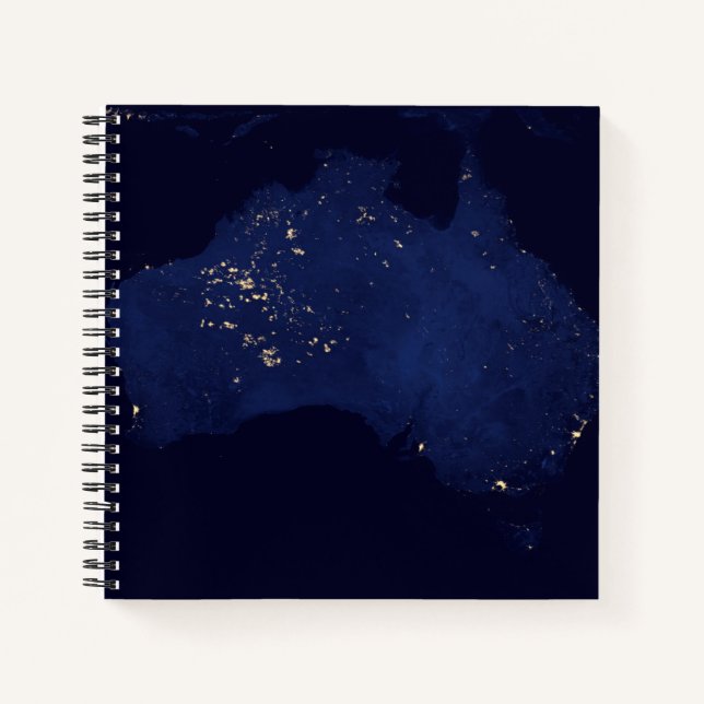Satellite The Night Lights Of Australia. Notebook (Front)