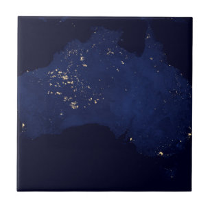 Satellite The Night Lights Of Australia. Tile