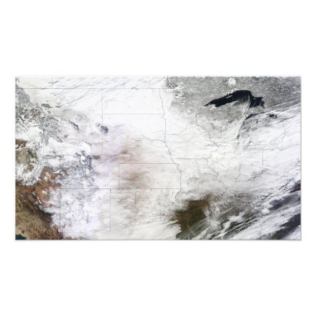 Satellite view of a massive winter storm over U Photo Print (Front)